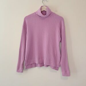 Madewell Relaxed Turtleneck Tee Shaded Pink Relaxed Fit Wide Rib Knit Top Size S